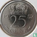 Pays-Bas 25 cent 1957 - Image 1