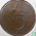 Nederland 5 cent 1969 (haan) - Afbeelding 1