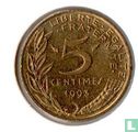 Frankrijk 5 centimes 1993 (muntslag - type 1) - Afbeelding 1