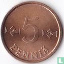Finlande 5 penniä 1974 - Image 2