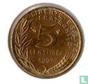 Frankrijk 5 centimes 1997 - Afbeelding 1
