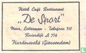 Hotel Café Restaurant "De Sport" - Afbeelding 1