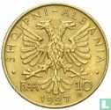 Albanië 10 franga ari 1927 - Afbeelding 1