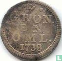 Groningen et Ommelanden 1 stuiver 1738 (argent) "Bezemstuiver" - Image 1