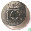 Pays-Bas 10 cent 1975 (fauté) - Image 1