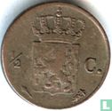 Pays-Bas ½ cent 1822 (caducée - frappe monnaie) - Image 2