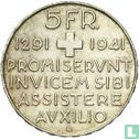 Zwitserland 5 francs 1941 "650th anniversary of the Swiss Confederation" - Afbeelding 1