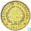  France 20 francs 1807 (A - bareheaded) - Image 1