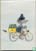 Kladblok muis op fiets