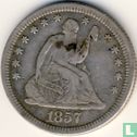 États-Unis ¼ dollar 1857 (sans lettre) - Image 1