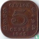 Ceylan 5 cents 1945 - Image 1