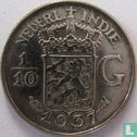 Dutch East Indies 1/10 gulden 1937 - Image 1