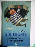 AIR FRANCE original poster of 1952. 50 x 30 cm. - Afbeelding 1