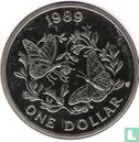 Bermuda 1 dollar 1989 (copper-nickel) "Monarch butterflies" - Image 1