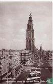 Groningen - Martinitoren (hoog 96 m.) met Grote Markt N.Z. - Afbeelding 1