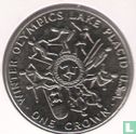 Île de Man 1 crown 1980 (cuivre-nickel - sans point entre OLYMPICS et LAKE) "1980 Winter Olympics in Lake Placid" - Image 2