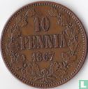 Finlande 10 penniä 1867 - Image 1