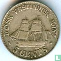 Deens West-Indië 5 cents 1859 - Afbeelding 2
