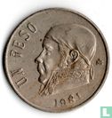 Mexico 1 peso 1981 (open 8) - Afbeelding 1