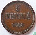 Finlande 5 penniä 1865 - Image 1