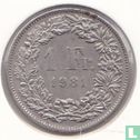 Zwitserland 1 franc 1981 - Afbeelding 1