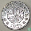 Indonésie 10 sen 1951 - Image 1