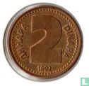 Yugolsavia 2 dinara 1992 - Image 1