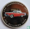 Suriname 100 guilders 1996 (PROOF - coloured red and blue) "USA Thunderbird 1957" - Image 1