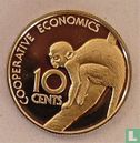 Guyana 10 cents 1976 (PROOF) "10th anniversary of Independence - Squirrel monkey - Cooperative economics" - Afbeelding 2