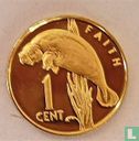 Guyana 1 cent 1976 (PROOF) "10th anniversary of Independence - Manatee - Faith" - Afbeelding 2