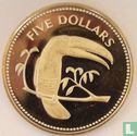 Belize 5 dollars 1974 (PROOF - copper-nickel) "Keel-billed toucan" - Image 2