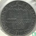 San Marino 100 lire 1977 "Earth wounded by the useless massacre" - Afbeelding 1