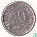 Argentinië 20 centavos 1952 (staal bekleed met nikkel) - Afbeelding 1