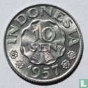 Indonésie 10 sen 1957 - Image 1