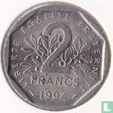 Frankrijk 2 francs 1994 (dolfijn) - Afbeelding 1