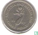 Rhodesië en Nyasaland 3 pence 1957 - Afbeelding 1