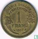 Frankrijk 1 franc 1937 - Afbeelding 1