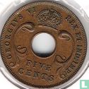 Oost-Afrika 5 cents 1942 (zonder muntteken - met gat) - Afbeelding 2