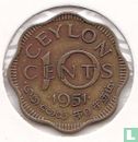 Ceylon 10 cents 1951 - Afbeelding 1