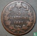 Italië 5 centesimi 1867 (N) - Afbeelding 1