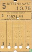 Roelands HTM 5 rittenkaart Tram - Image 1