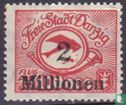Airmail stamp with overprint - Image 1