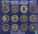 Meerdere landen verzamelset meerdere jaren "First official issue of the 1 euro coins of the 12 member states" - Afbeelding 1