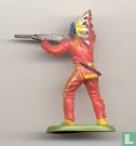 Indiaan met kleine tooi richt met geweer (rood geel) - Afbeelding 2