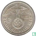 Empire allemand 5 reichsmark 1937 (A) - Image 1