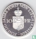 Liechtenstein 10 Franken 1988 (PP) "50th anniversary Reign of Prince Franz-Joseph II" - Bild 2