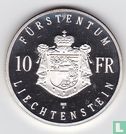Liechtenstein 10 franken 1990 (PROOF) "Succession of Hans-Adam II" - Afbeelding 2