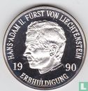 Liechtenstein 10 franken 1990 (PROOF) "Succession of Hans-Adam II" - Afbeelding 1