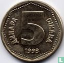 Yougoslavie 5 dinara 1993 - Image 1