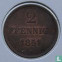 Hannover 2 pfennige 1851 - Afbeelding 1
